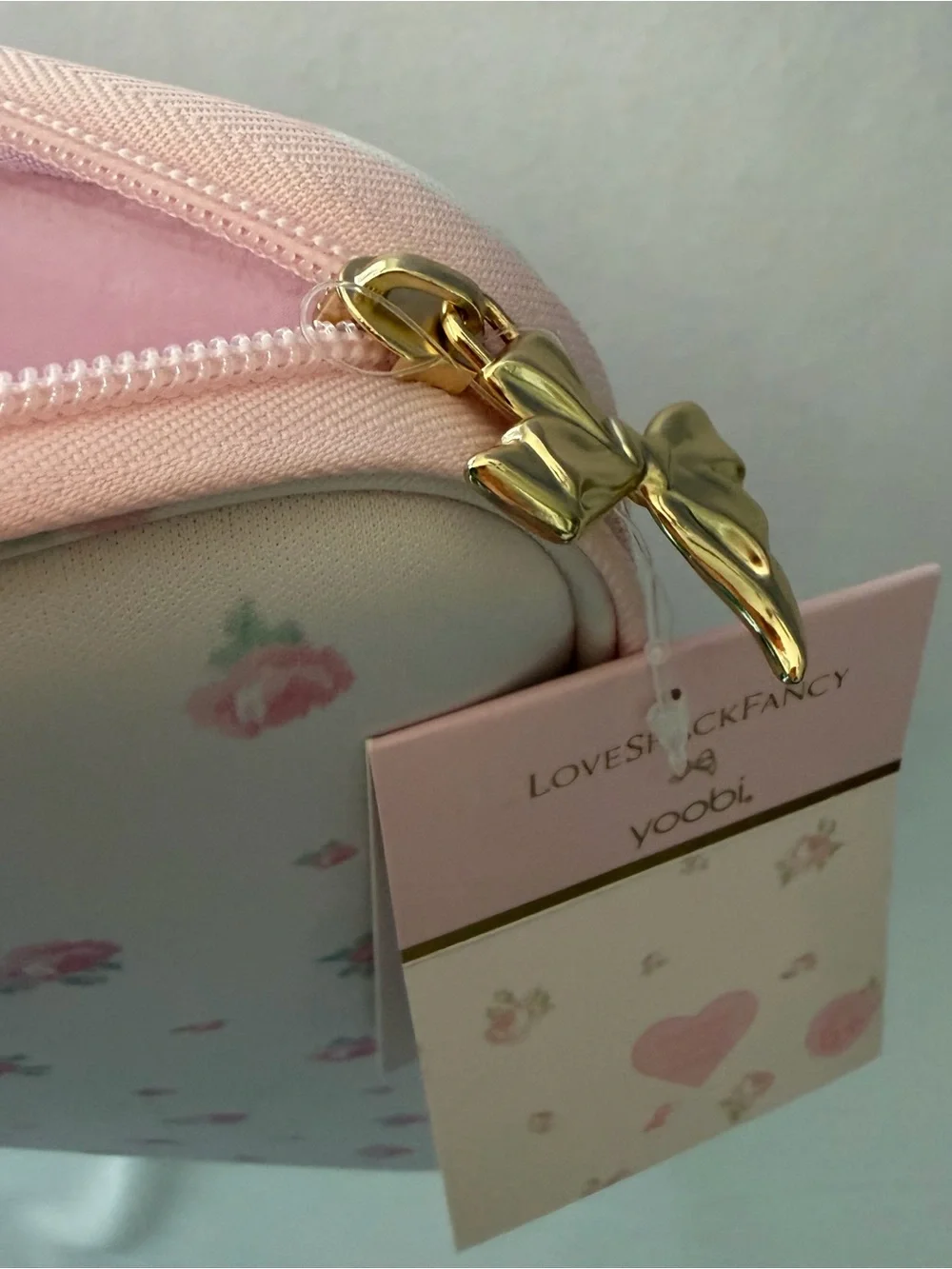 LoveShackFancy Floral 15in Laptop Sleeve Blooming Heirloom Ditsy Gold Bow Charm